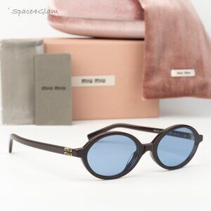 Miu Miu REGARD Women Sunglasses Moka Blue MU04ZS 22C60O NEW AUTHENTIC